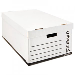 Genpak Lift-Off Lid File Storage Box, Legal, Fiberboard, White, 12/Carton UNV95221