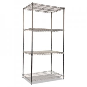 Alera NSF Certified Industrial 4-Shelf Wire Shelving Kit, 36 x 24 x 72, Silver ALESW503624SR