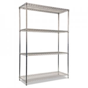 Alera NSF Certified Industrial 4-Shelf Wire Shelving Kit, 48 x 18 x 72, Silver ALESW504818SR