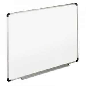Genpak Dry Erase Board, Melamine, 36 x 24, White, Black/Gray Aluminum/Plastic Frame UNV43723