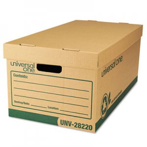 Genpak Recycled Record Storage Box, Letter/Legal, 12" x 24" x 10", Kraft, 12/Carton UNV28220