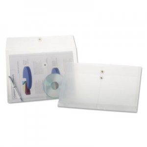 Pendaflex Expandable Poly String & Button Booklet Envelope, Clear, 8 1/2 x 14, 3/Pack PFX638143 63814-3