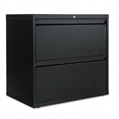 Alera Two-Drawer Lateral File Cabinet, 30w x 19-1/4d x 29h, Black LA52-3029BL ALELA523029BL 523029BL
