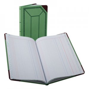 Boorum & Pease Record/Account Book, Journal Rule, Green/Red, 150 Pages, 12 1/2 x 7 5/8 BOR6718150J 67