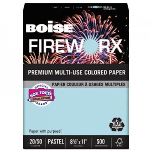 Boise FIREWORX Colored Paper, 20lb, 8-1/2 x 11, Bottle Rocket Blue, 500 Sheets/Ream CASMP2201BE MP2201-BE