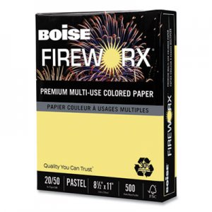 Boise FIREWORX Colored Paper, 20lb, 8-1/2 x 11, Crackling Canary, 500 Sheets/Ream CASMP2201CY MP2201-CY