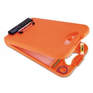 Saunders DeskMate II w/Calculator, 1/2" Clip Cap, 8 1/2 x 12 Sheets, Hi-Vis Orange SAU00543 00543
