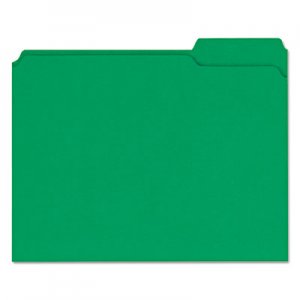 Genpak Reinforced Top-Tab File Folders, 1/3-Cut Assorted, 2-Ply, Letter, Green, 100/BX UNV16162