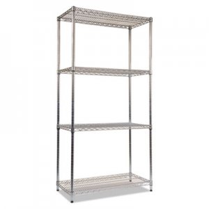 Alera NSF Certified Industrial 4-Shelf Wire Shelving Kit, 36 x 18 x 72, Silver ALESW503618SR