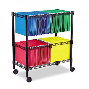 Alera Two-Tier Rolling File Cart, 26w x14d x 29-1/2h, Black ALEFW601426BL