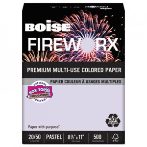 Boise FIREWORX Colored Paper, 20lb, 8-1/2 x 11, Luminous Lavender, 500 Sheets/Ream CASMP2201LV MP2201-LV