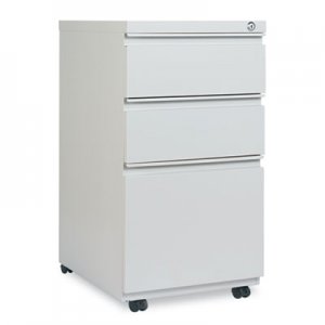 Alera Three-Drawer Pedestal File With Full-Length Pull, 14 7/8 x 19 1/8, Light Gray ALEPBBBFLG