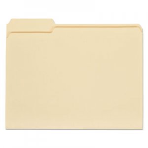 Genpak File Folders, 1/3 Cut First Position, One-Ply Top Tab, Letter, Manila, 100/Box UNV12121