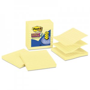 Post-it Pop-up Notes Super Sticky Pop-up Notes Refill, Lined, 4 x 4, Canary Yellow, 90-Sheet, 5