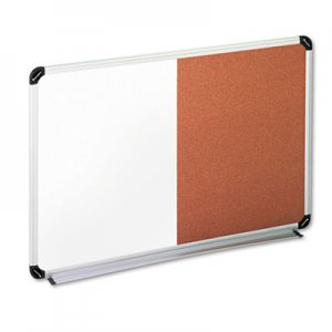 Genpak Cork/Dry Erase Board, Melamine, 36 x 24, Black/Gray, Aluminum/Plastic Frame UNV43743