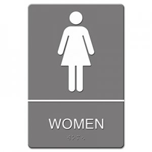 Headline Sign ADA Sign, Women Restroom Symbol w/Tactile Graphic, Molded Plastic, 6 x 9, Gray USS4816 4816