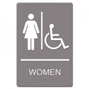 Headline Sign ADA Sign, Women Restroom Wheelchair Accessible Symbol, Molded Plastic, 6 x 9 USS4814 4814