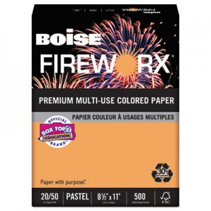Boise FIREWORX Colored Paper, 20lb, 8-1/2 x 11, Pumpkin Glow, 500 Sheets/Ream CASMP2201PKN MP2201-PKN