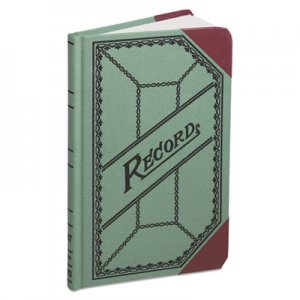 Boorum & Pease Miniature Account Book, Green/Red Canvas Cover, 200 Pages, 9 1/2 x 6 BOR667R 667-R