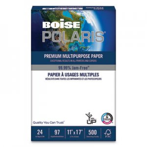 Boise POLARIS Premium Laser Paper, 96 Bright, 24lb, 11 x 17, White, 500 Sheets CASBPL0117 BPL-0117