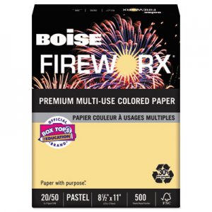 Boise FIREWORX Colored Paper, 20lb, 8-1/2 x 11, Boomin' Buff, 500 Sheets/Ream CASMP2201BF MP2201-BF