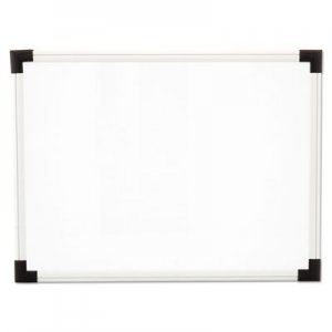 Genpak Dry Erase Board, Melamine, 24 x 18, White, Black/Gray, Aluminum/Plastic Frame UNV43722
