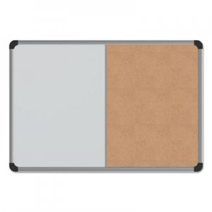 Genpak Cork/Dry Erase Board, Melamine, 24 x 18, Black/Gray Aluminum/Plastic Frame UNV43742