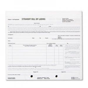 Rediform Bill of Lading Short Form, 7 x 8 1/2, Four-Part Carbonless, 250 Forms RED44302 44302
