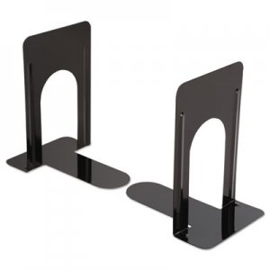 Genpak Economy Bookends, Standard, 5 7/8 x 8 1/4 x 9, Heavy Gauge Steel, Black UNV54091