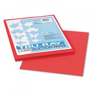 Pacon Tru-Ray Construction Paper, 76 lbs., 9 x 12, Red, 50 Sheets/Pack PAC103030 103030