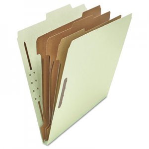Genpak Pressboard Classification Folder, Letter, Eight-Section, Gray-Green, 10/Box UNV10293
