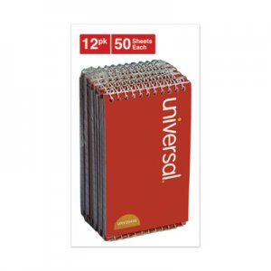 Genpak Wirebound Memo Books, Narrow Rule, 5 x 3, Orange, 12 50 Sheet Pads/Pack UNV20435