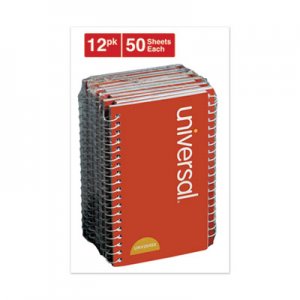 Genpak Wirebound Memo Book, Narrow Rule, 5 x 3, Orange, 12 50 Sheet Pads/Pack UNV20453