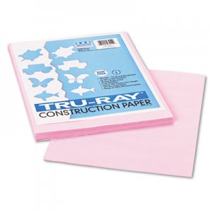 Pacon Tru-Ray Construction Paper, 76 lbs., 9 x 12, Pink, 50 Sheets/Pack PAC103012 103012