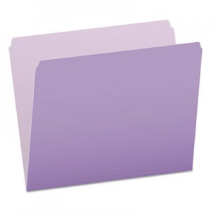 Pendaflex Colored File Folders, Straight Top Tab, Letter, Lavender/Light Lavender, 100/Box PFX152LAV 152 LAV