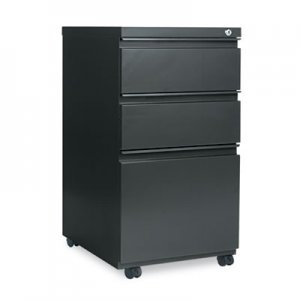 Alera Three-Drawer Metal Pedestal File w/Full-Length Pull, 14 7/8 x 19 1/8, Charcoal ALEPBBBFCH