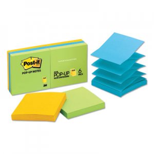 Post-it Pop-up Notes Original Pop-up Refill, 3 x 3, Assorted Jaipur Colors, 100-Sheet, 6/Pack MMMR330AU