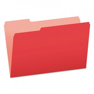 Pendaflex Colored File Folders, 1/3 Cut Top Tab, Legal, Red/Light Red, 100/Box PFX15313RED 153 1/3 RED
