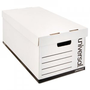 Genpak Lift-Off Lid File Storage Box, Letter, Fiberboard, White, 12/Carton UNV95220
