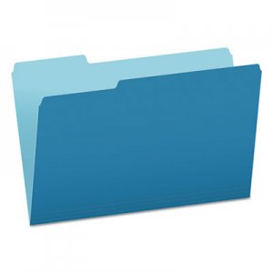 Pendaflex Colored File Folders, 1/3 Cut Top Tab, Legal, Blue/Light Blue, 100/Box PFX15313BLU 153 1/3 BLU