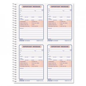 Universal Wirebound Message Books, 5 1/2 x 3 3/16, Two-Part Carbonless, 200-Set Book UNV48005