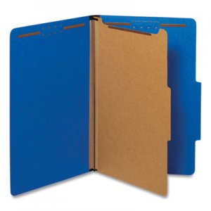 Universal Pressboard Classification Folders, Legal, Four-Section, Cobalt Blue, 10/Box UNV10211