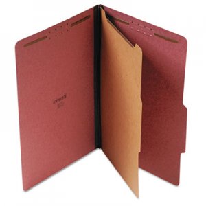 Genpak Pressboard Classification Folder, Legal, Four-Section, Red, 10/Box UNV10260