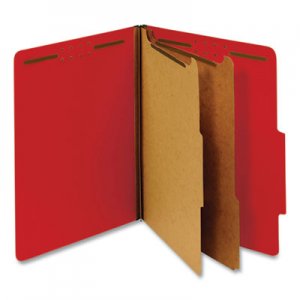 Genpak Pressboard Classification Folders, Letter, Six-Section, Ruby Red, 10/Box UNV10303