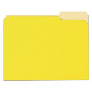 Genpak File Folders, 1/3 Cut One-Ply Top Tab, Letter, Yellow/Light Yellow, 100/Box UNV10504