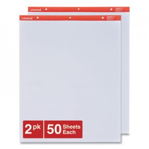 Universal Recycled Easel Pads, Unruled, 27 x 34, White, 50 Sheet 2/Carton UNV35600