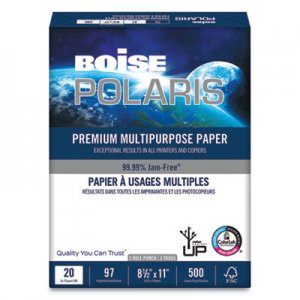 Boise POLARIS Premium Multipurpose Paper, 3-Hole, 8 1/2 x 11, 20lb, White, 5000/CT CASPOL8511P POL-8511-P