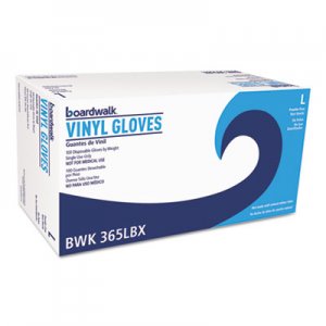 Boardwalk General Purpose Vinyl Gloves, Powder/Latex-Free, 2 3/5 mil, Large, Clear, 100/Bx BWK365LBX