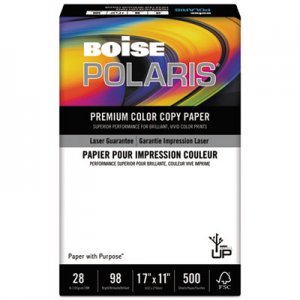 Boise POLARIS Premium Color Paper, 98 Bright, 28lb, 11 x 17, White, 500 Sheets CASBCP2817 BCP-2817