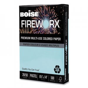 Boise FIREWORX Colored Paper, 20lb, 8-1/2 x 14, Bottle Rocket Blue, 500 Sheets/Ream CASMP2204BE MP2204-BE